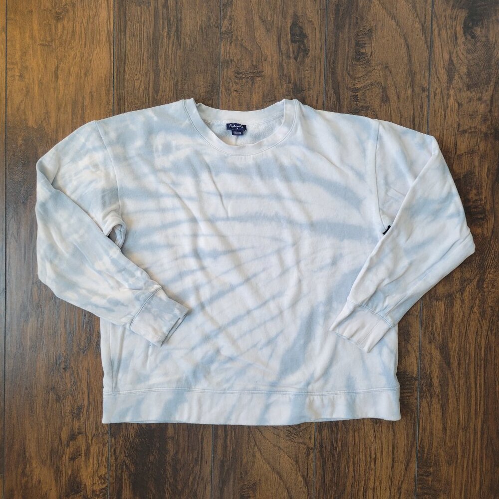 Splendid Tie Die Sweatshirt white blue size medium